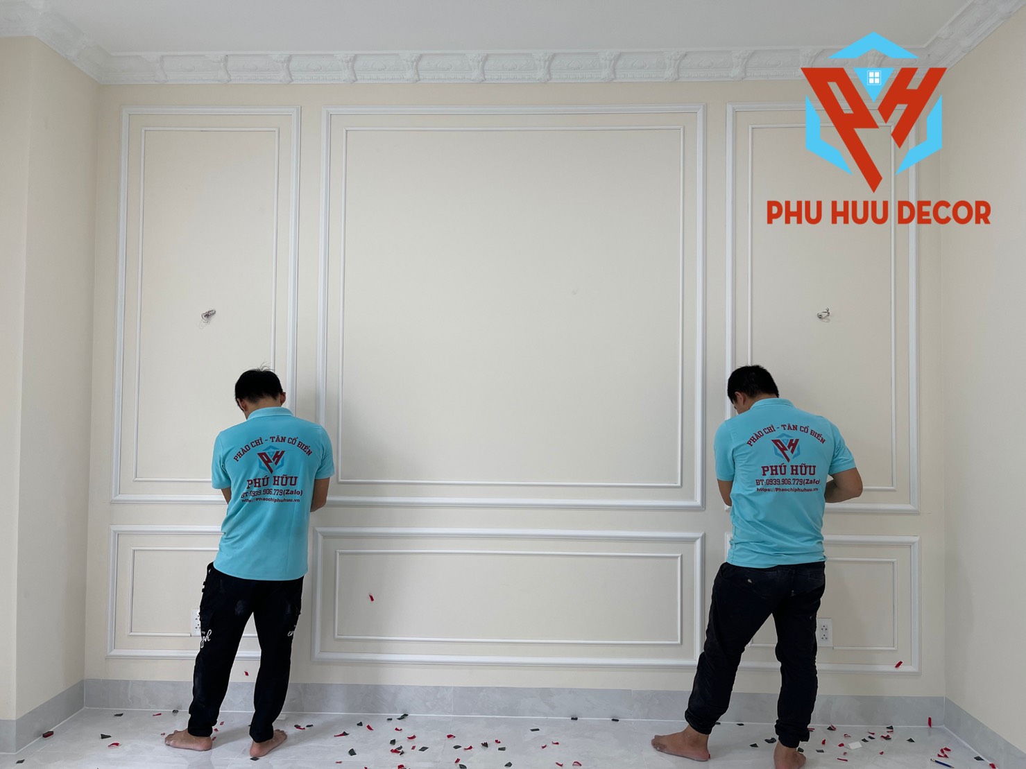 Thi công phào nhựa PS Hàn Quốc chất lượng, đảm bảo tính thẩm mỹ