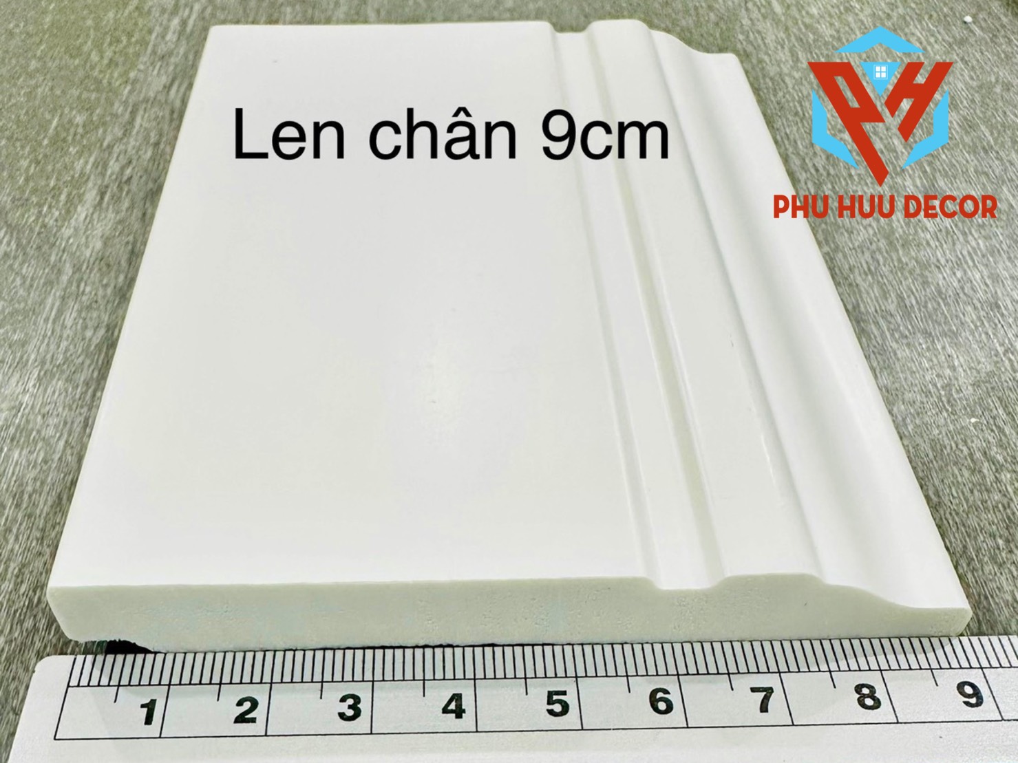 Mẫu phào chỉ PS Hàn Quốc len chân 9cm