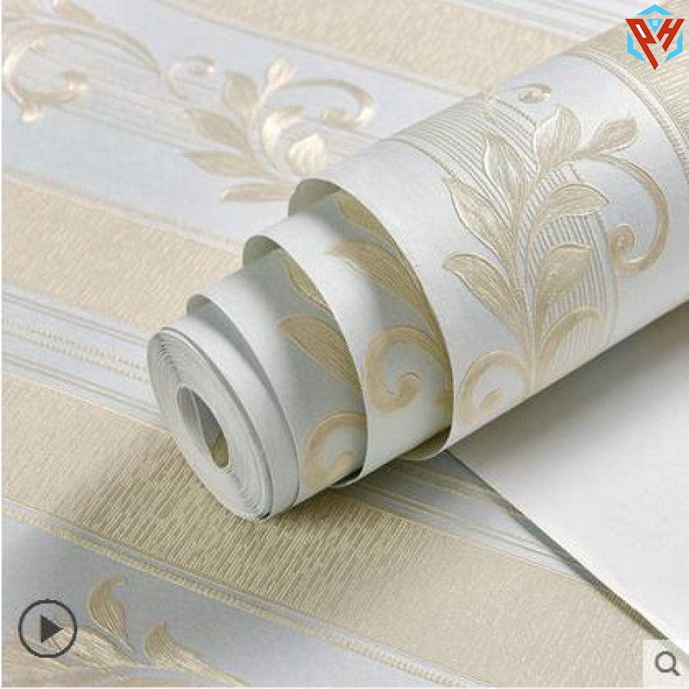 Giấy Dán Tường Họa Tiết Sọc Xanh