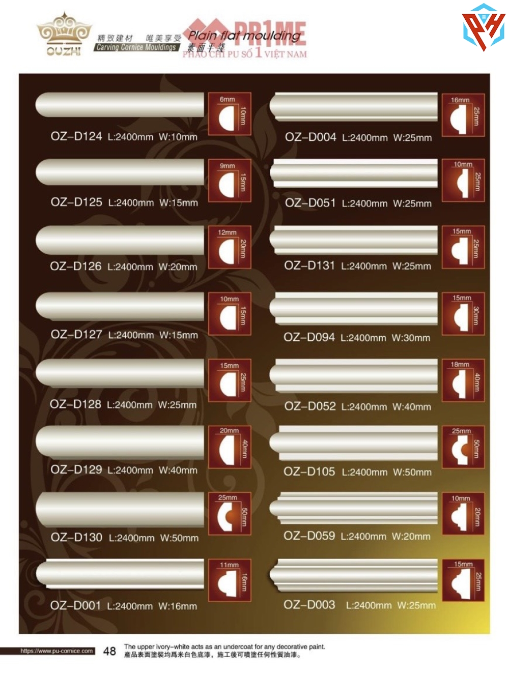 Chỉ tường pu nhập khẩu